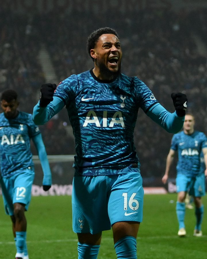 Arnaut Danjuma celebrates after scoring on his debut.