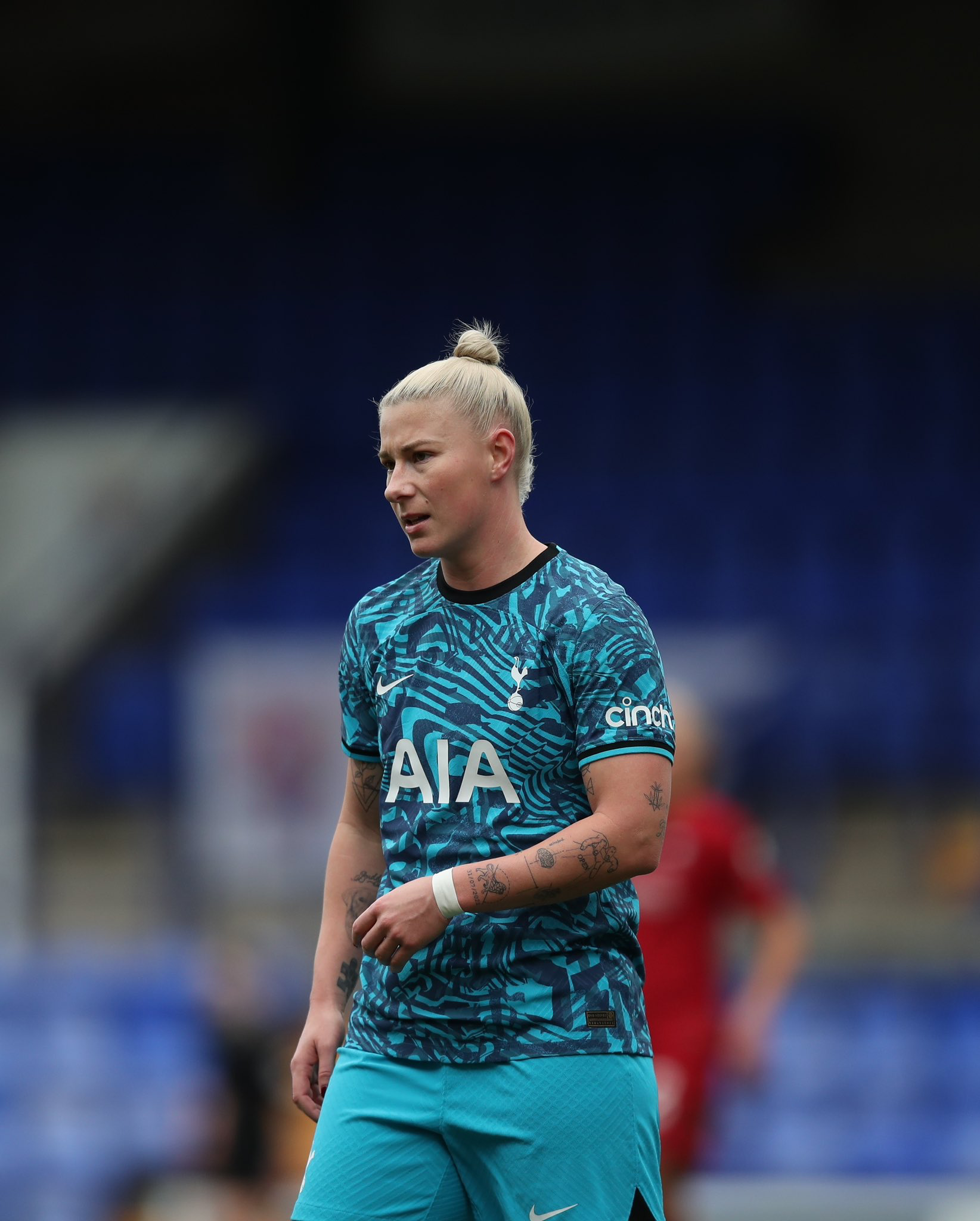 Beth England looks disappointed during the Liverpool match.