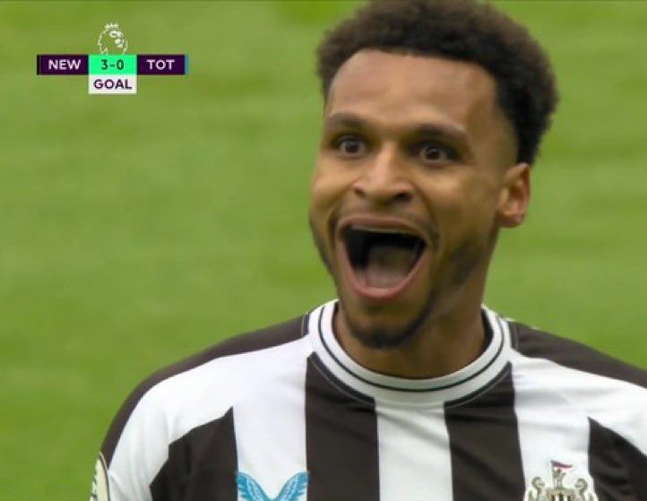 Jacob Murphy reacts with shock at Newcastle being up 3-0 inside nine minutes after his second goal.