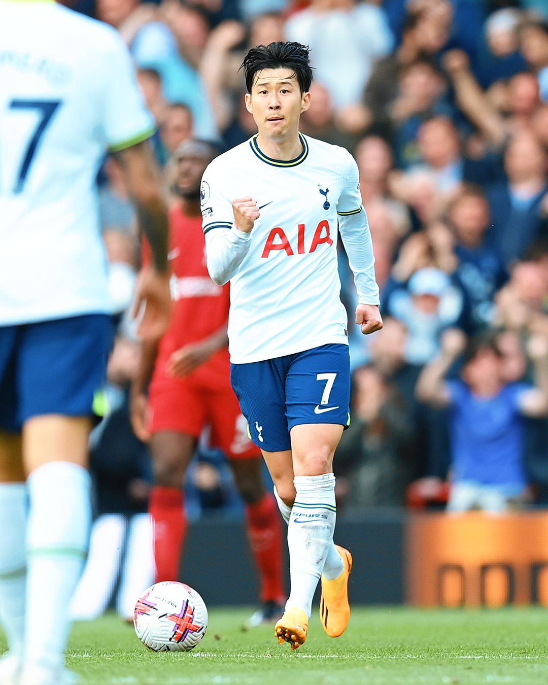 Son Heung-min kept his celebration brief after scoring against Liverpool in order to continue the comeback.