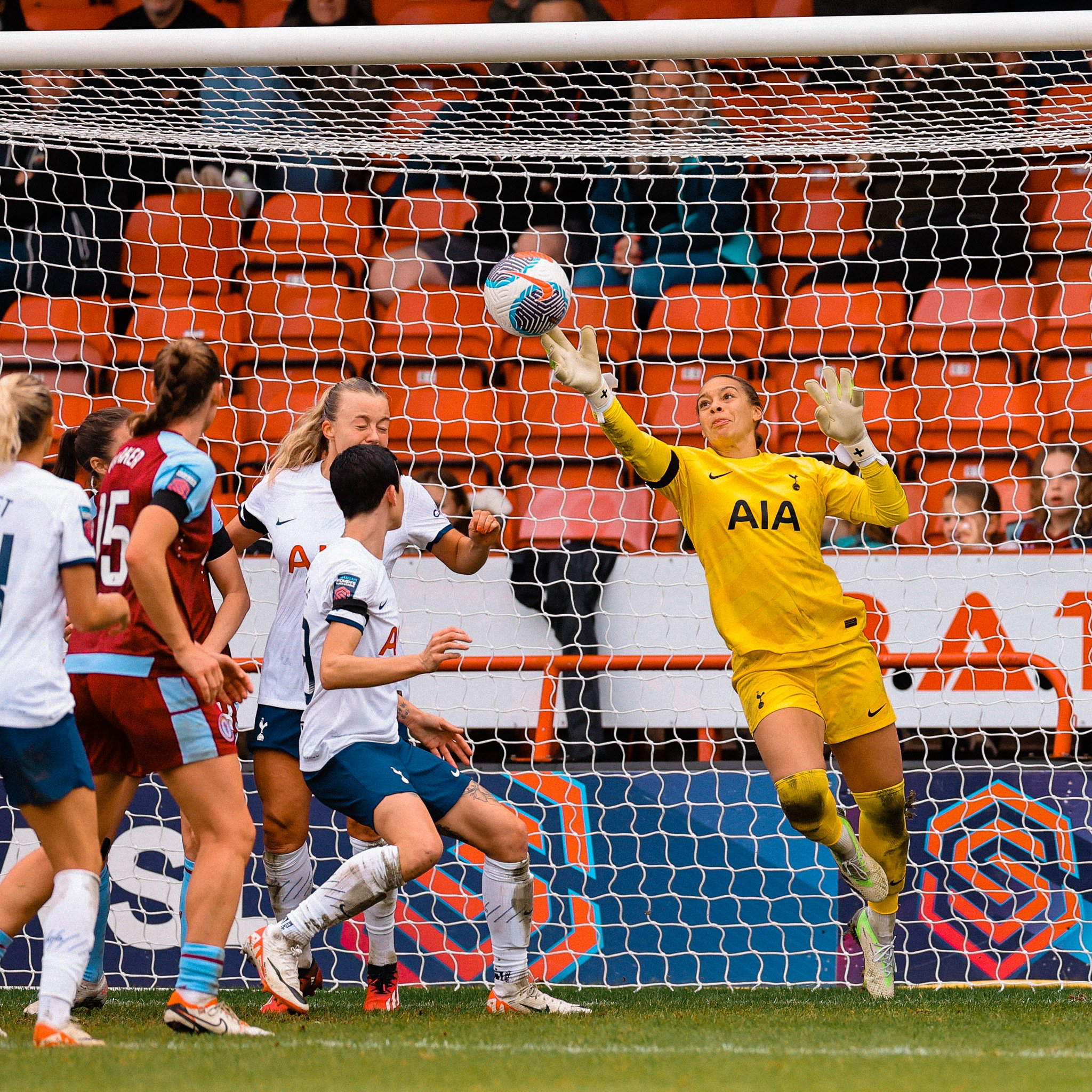 Becky Spencer makes a save.