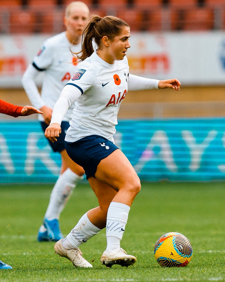 Kit Graham dribbles the ball during the Liverpool game.