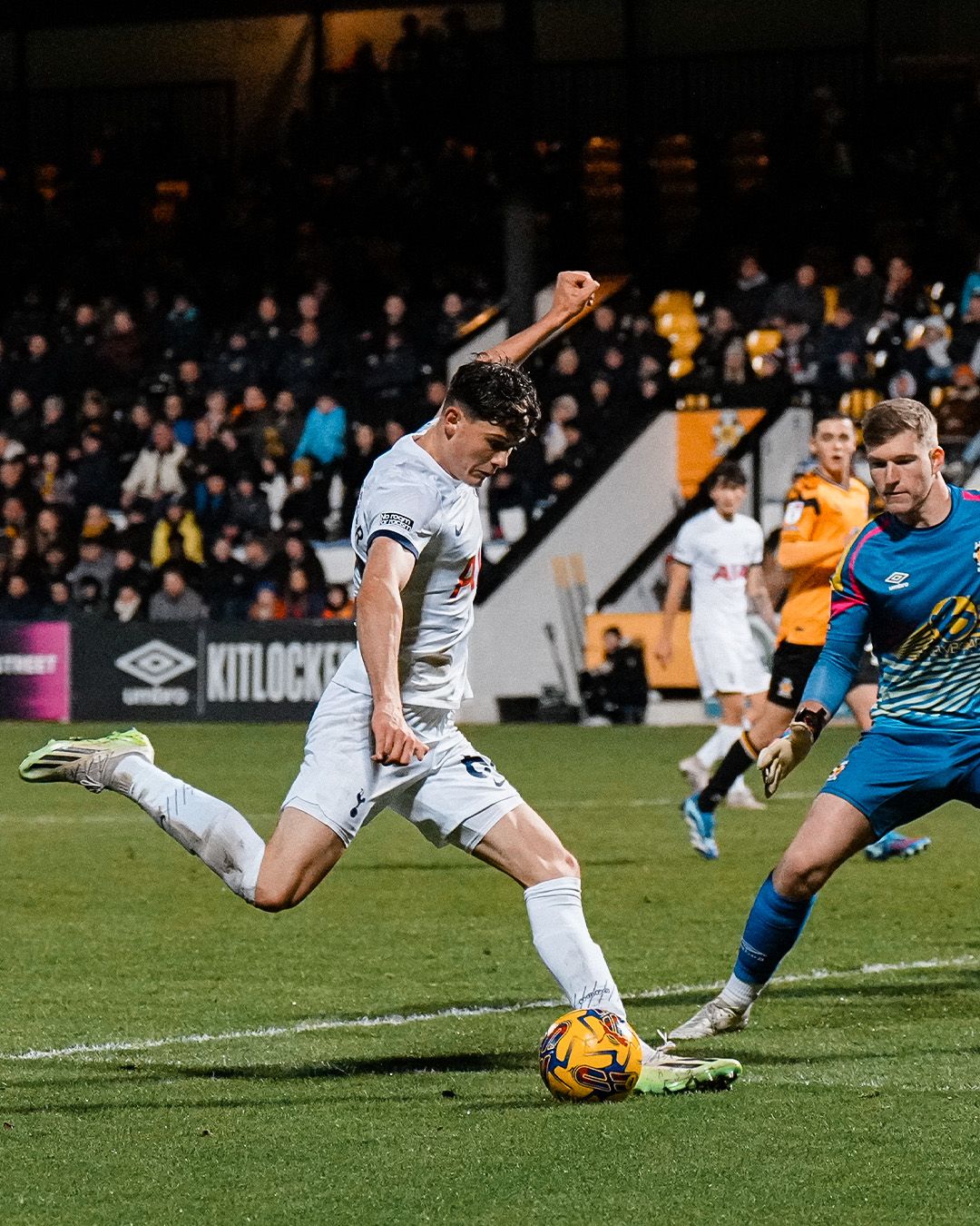 Will Lankshear shoots the ball.