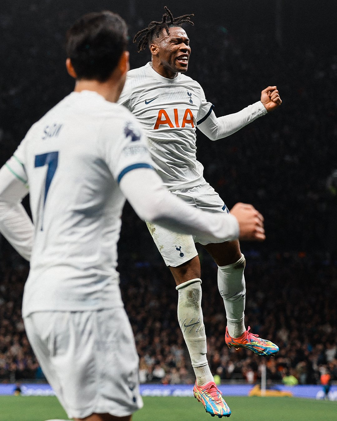 Destiny Udogie scores his first Spurs goal.