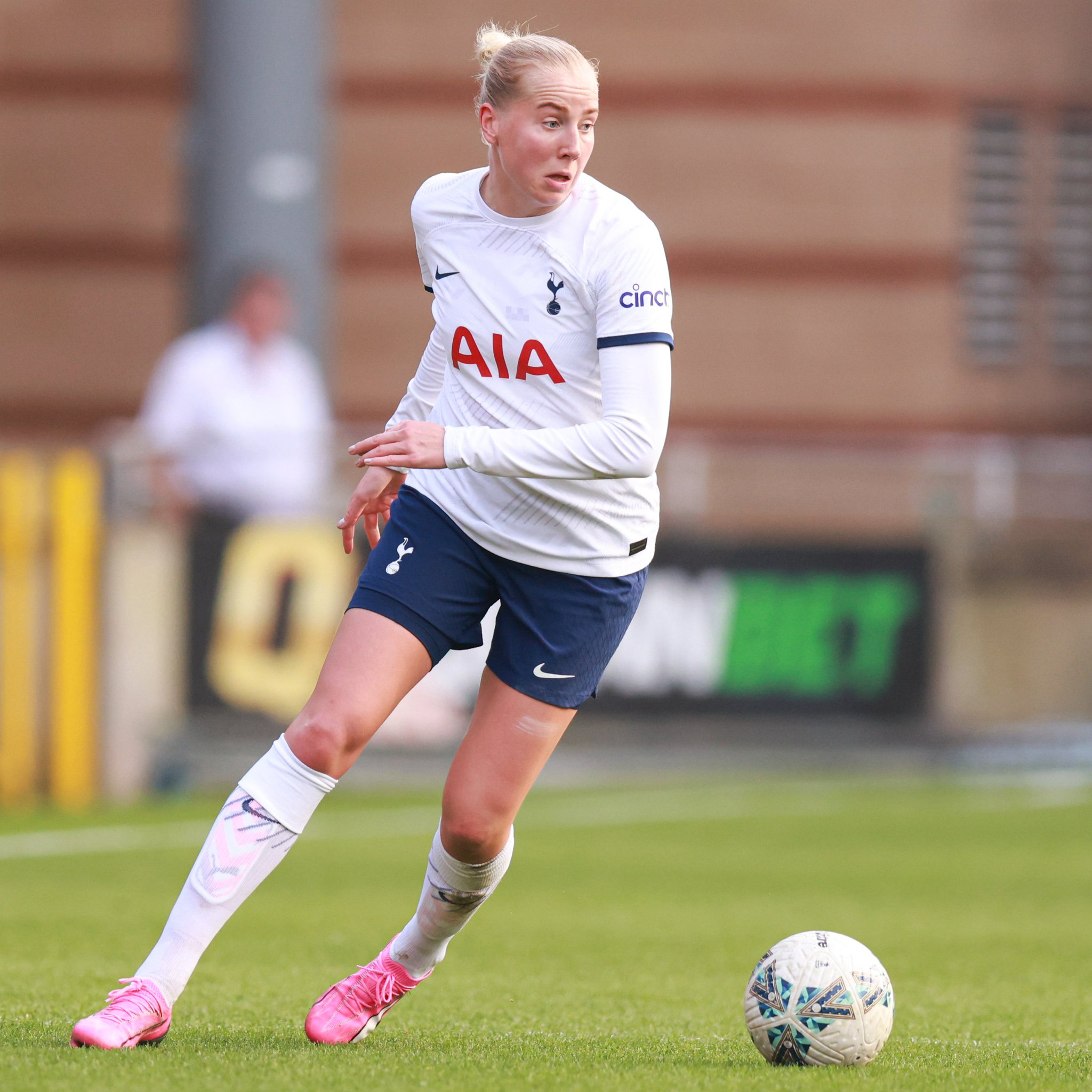 Eveliina Summanen prepares to kick the ball.