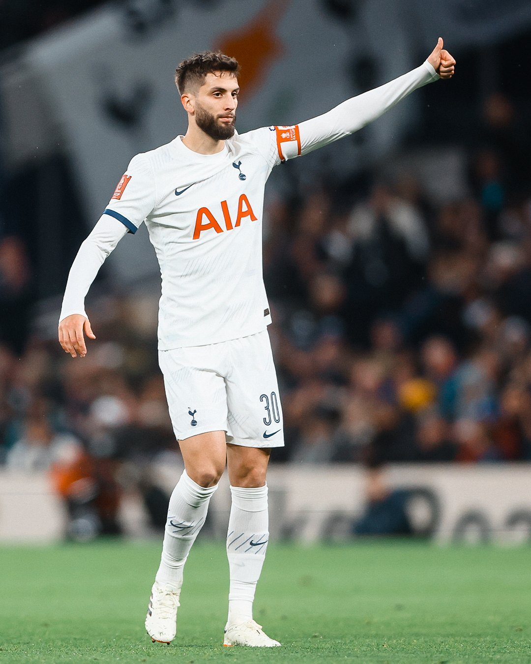 Rodrigo Bentancur wears the captain's armband for the FA Cup match.