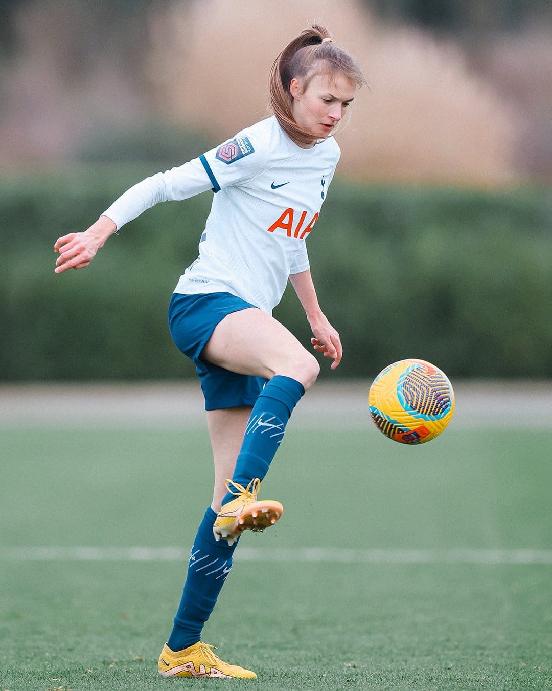 Ellie Brazil controls the ball.