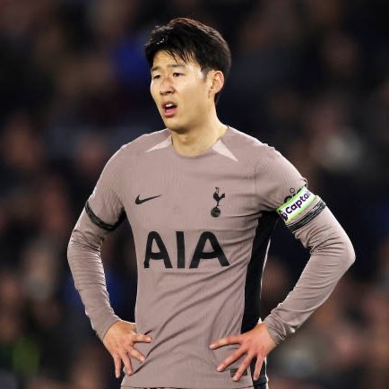 Son Heung-min frowns in frustration.