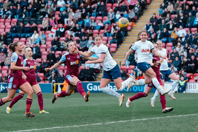 Amy Turner heads home a goal.