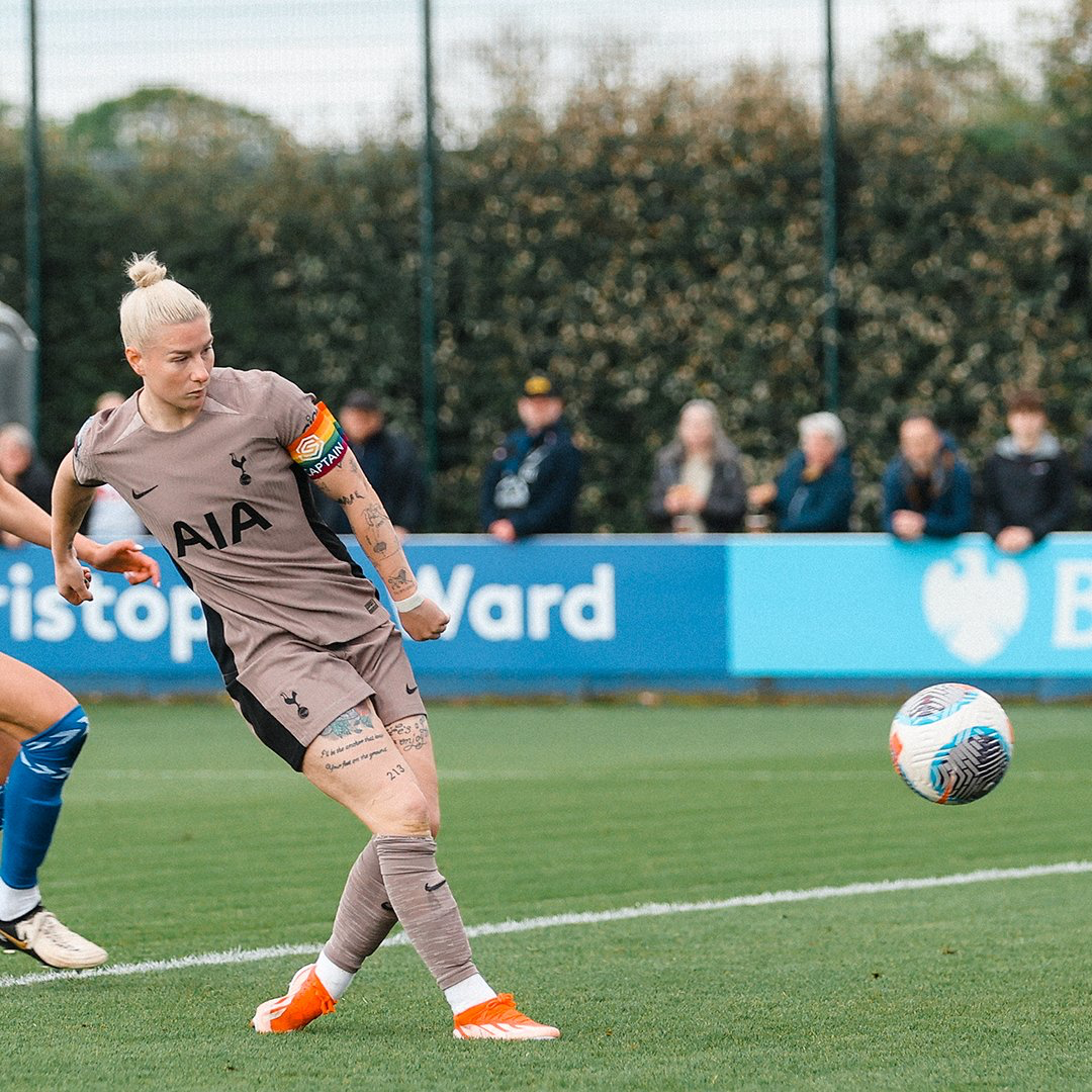 Beth England taps in a goal from close range.