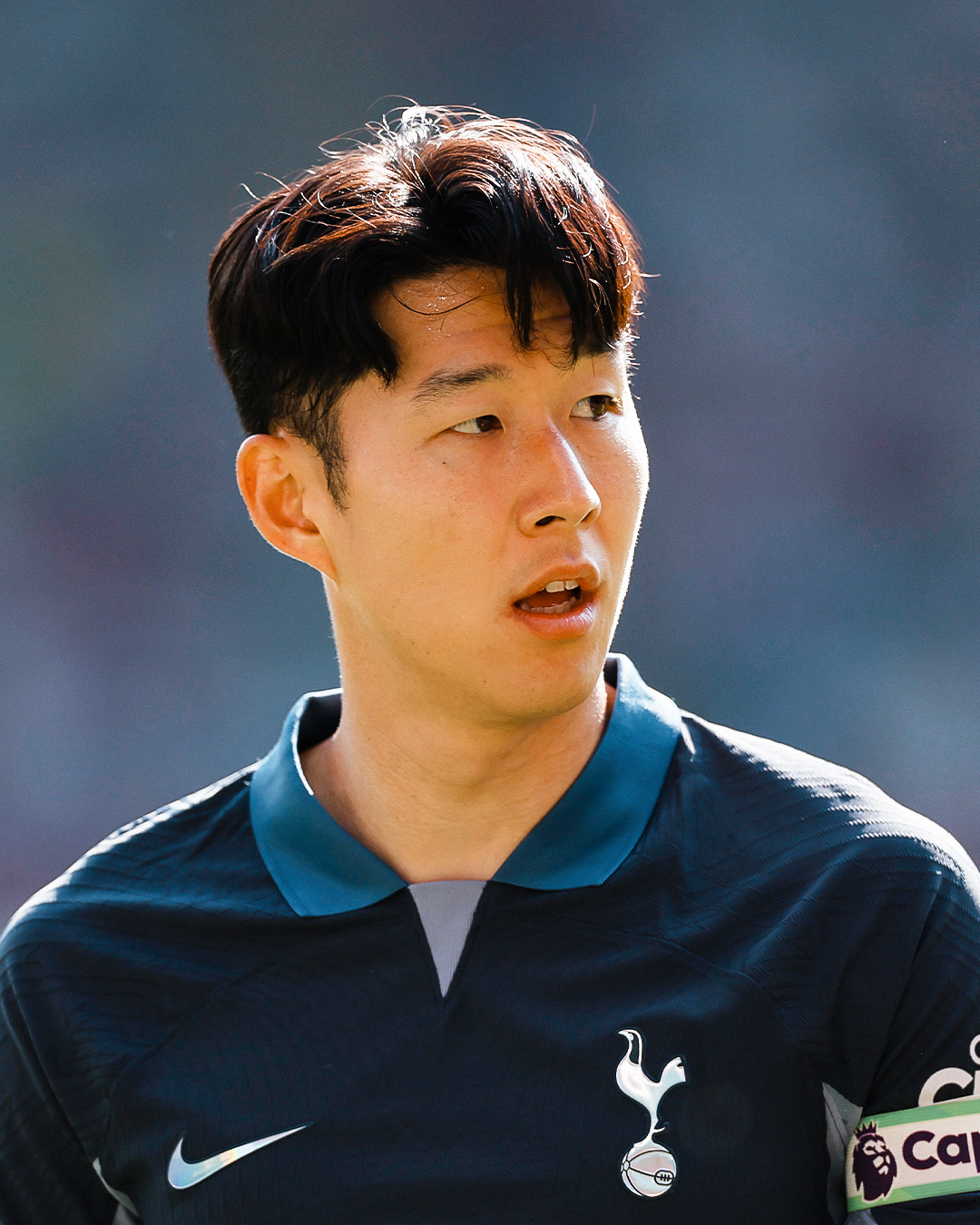 Son Heung-min takes a moment to pause during the final game.