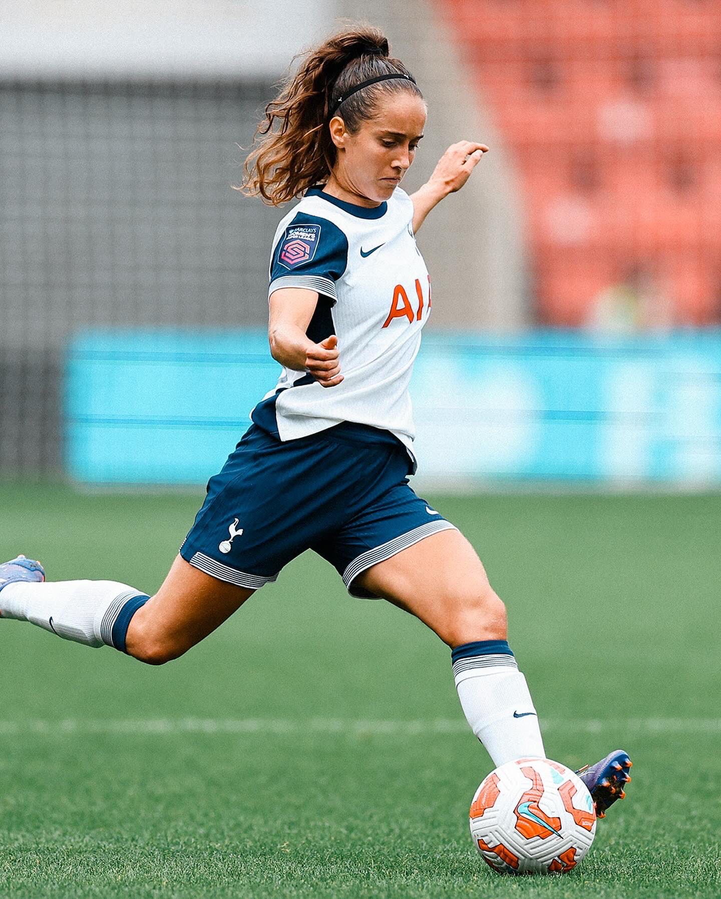 Maite Oroz focuses on the ball as she prepare to shoot.