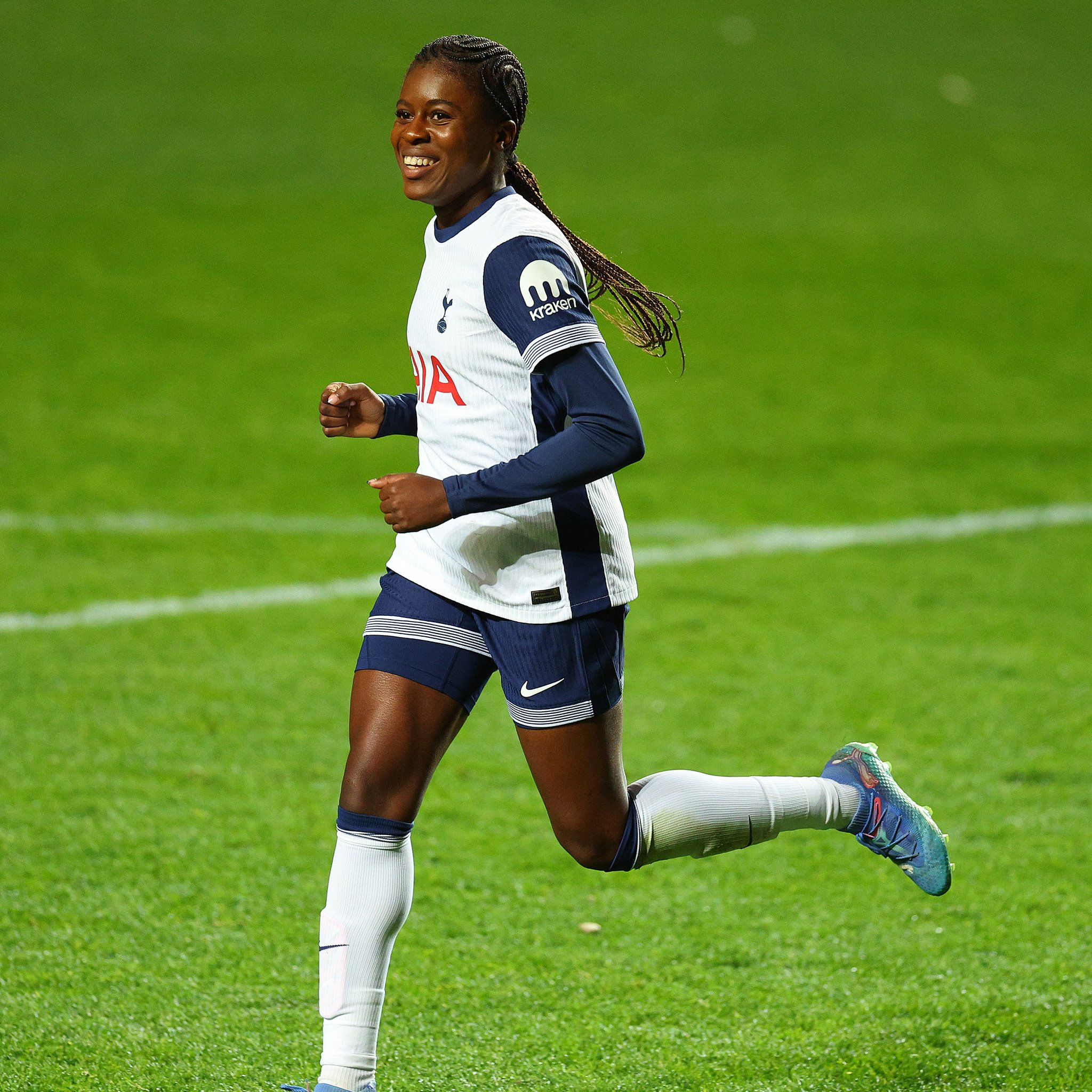 Jess Naz smiles after scoring the winning goal against Charlton.