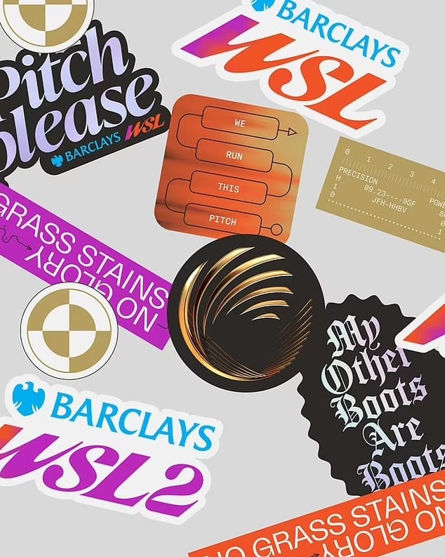 A graphic showing new branding materials for the WSL and WSL 2, including slogans like "my other boots are boots" and "pitch please."