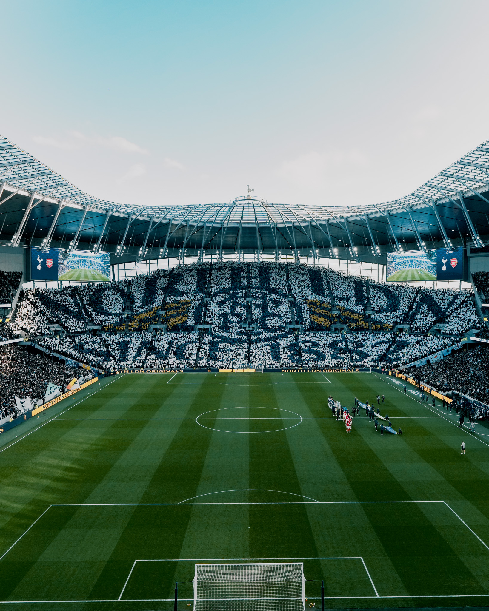 Pre-match tifo, which says "North LDN since 1882"