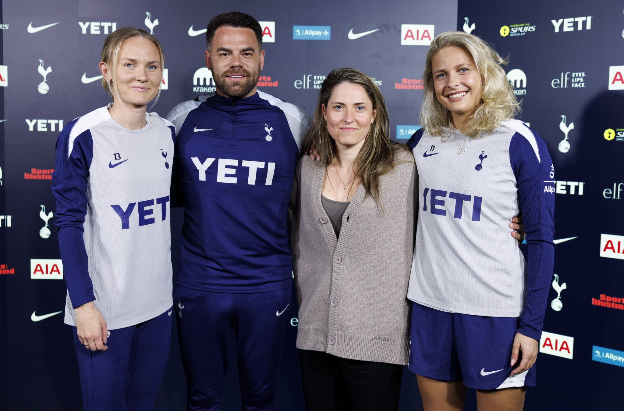 Matilda Vinberg, Martin Ho, and Olivia Holdt pose for a photo after signing contract extensions.