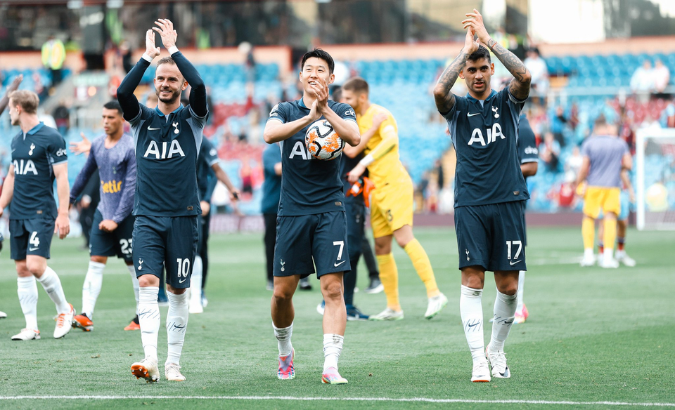 All three Tottenham captains celebrate getting on the scoresheet against Burnley.