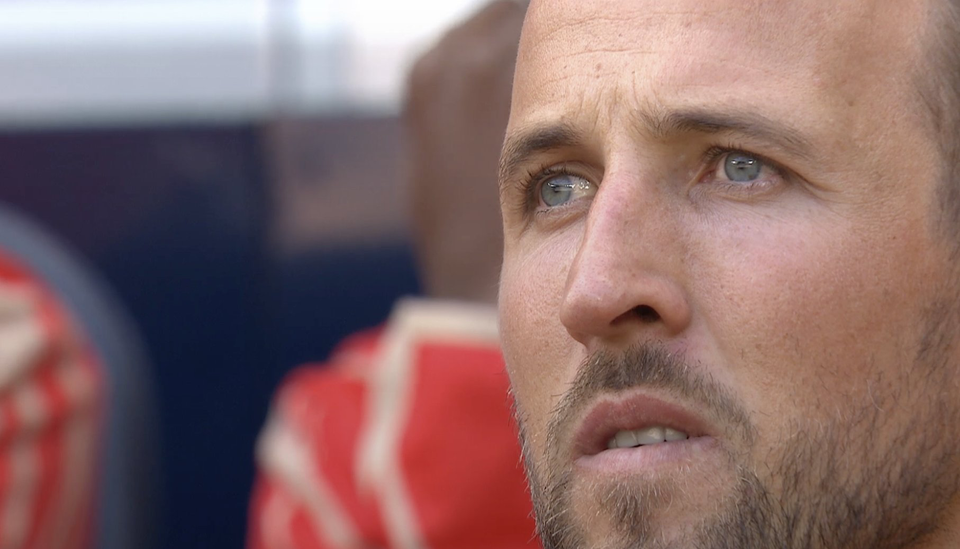 Harry Kane looks into the distance on his return to Tottenham Hotspur Stadium.